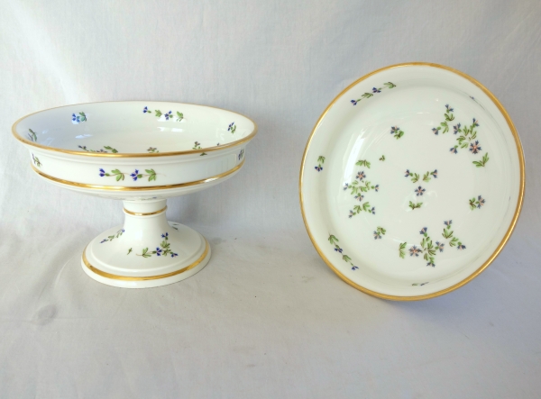 Pair of Paris porcelain compote dishes, Louis XVI style, attributed to Dihl & Guerhard