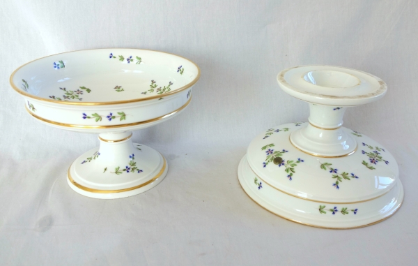 Pair of Paris porcelain compote dishes, Louis XVI style, attributed to Dihl & Guerhard