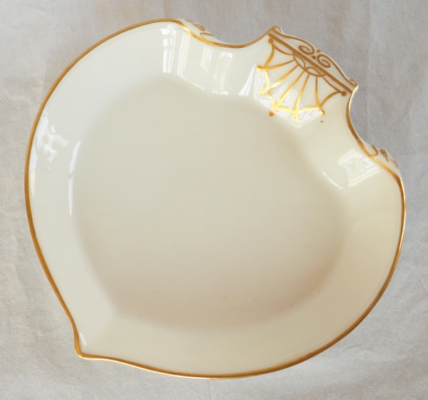Nast : paire de corbeilles à pain d'époque Empire en porcelaine de Paris blanche et or