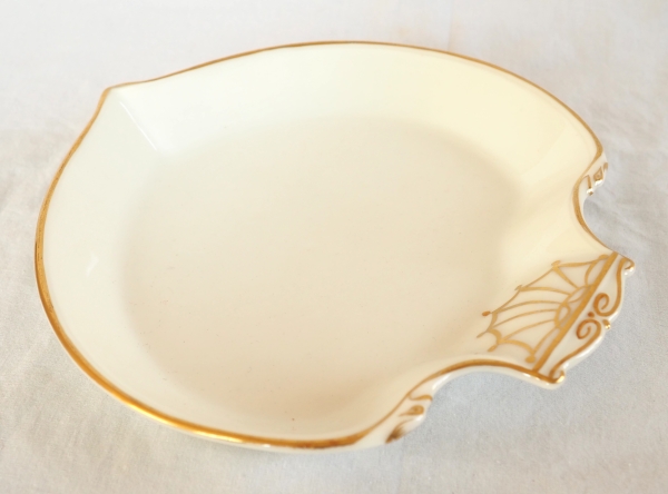 Nast : paire de corbeilles à pain d'époque Empire en porcelaine de Paris blanche et or