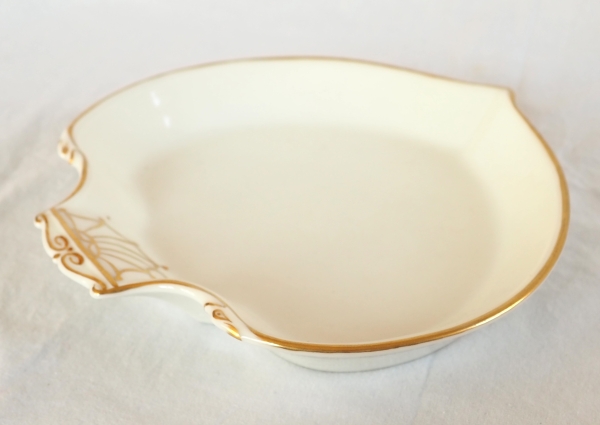 Nast : paire de corbeilles à pain d'époque Empire en porcelaine de Paris blanche et or