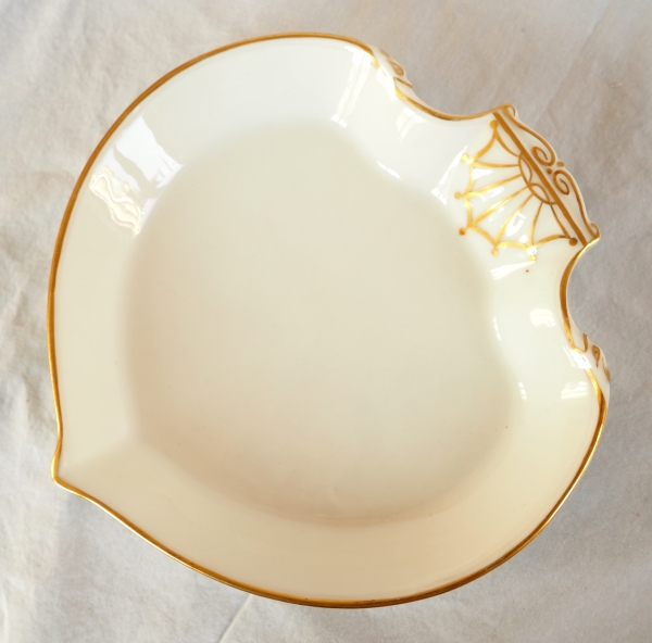 Nast : paire de corbeilles à pain d'époque Empire en porcelaine de Paris blanche et or