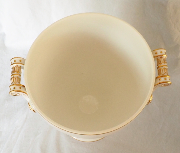 Nast : paire de glacières d’époque Empire en porcelaine de Paris blanche et or