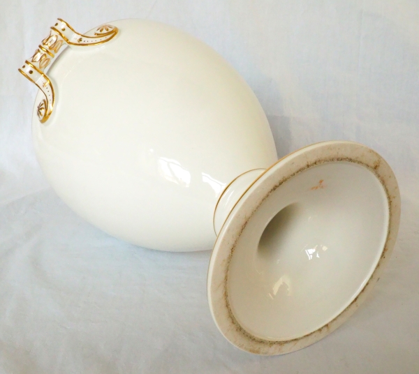 Nast : paire de glacières d’époque Empire en porcelaine de Paris blanche et or