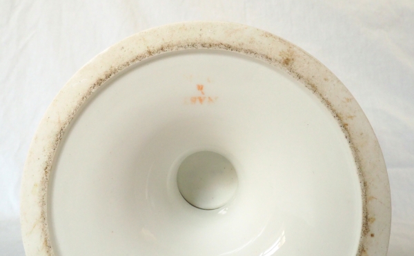 Nast : paire de glacières d’époque Empire en porcelaine de Paris blanche et or