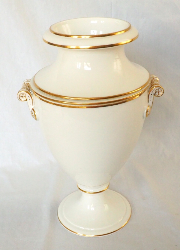 Nast : paire de glacières d’époque Empire en porcelaine de Paris blanche et or