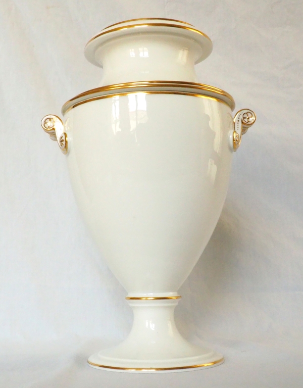 Nast : paire de glacières d’époque Empire en porcelaine de Paris blanche et or