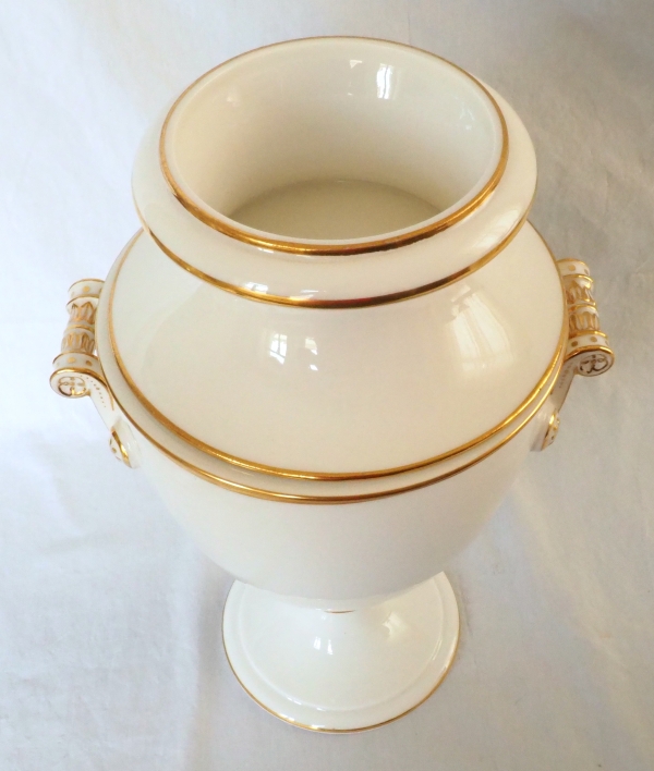 Nast : paire de glacières d’époque Empire en porcelaine de Paris blanche et or
