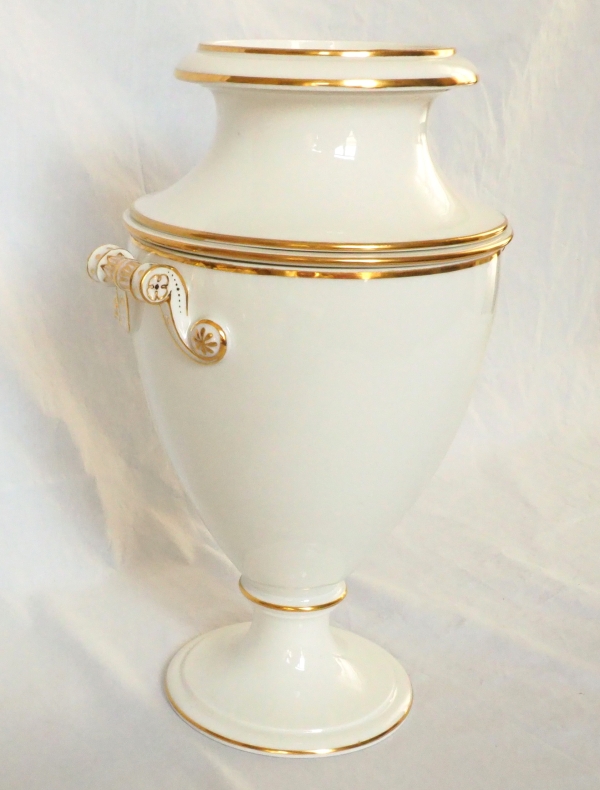 Nast : paire de glacières d’époque Empire en porcelaine de Paris blanche et or