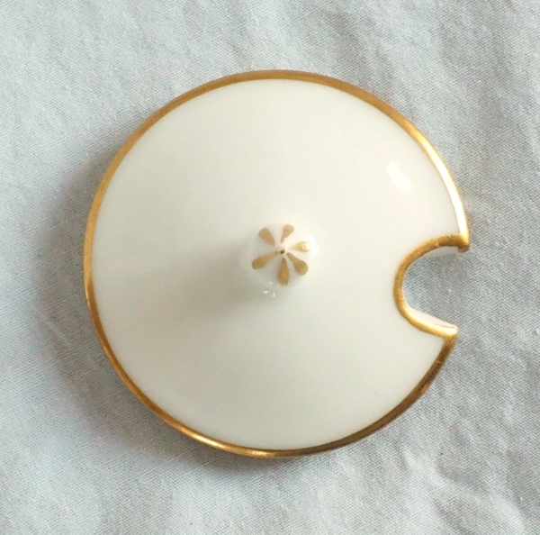 Nast : paire de moutardiers d’époque Empire en porcelaine de Paris blanche et or