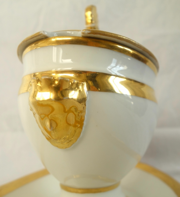 Paire de saucières en porcelaine de Paris dorée à l'or fin - époque Empire