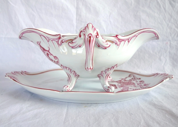 Lunéville - paire de saucières en faïence à doubles armoiries comtales - fin XIXe siècle