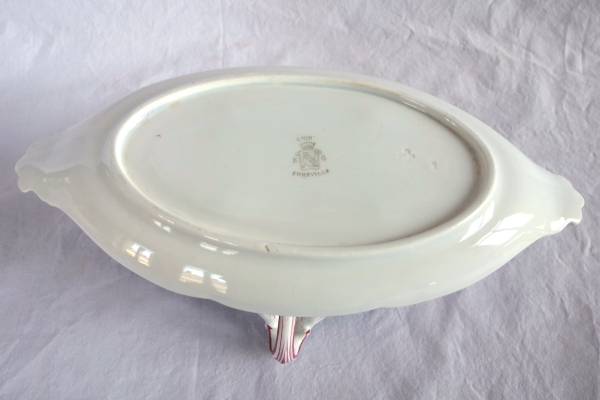 Lunéville - paire de saucières en faïence à doubles armoiries comtales - fin XIXe siècle