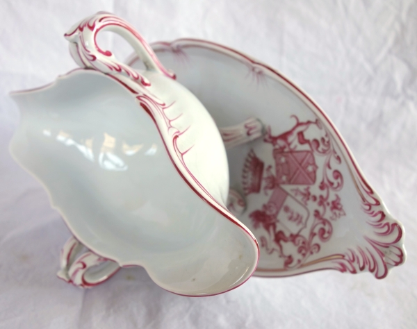 Lunéville - paire de saucières en faïence à doubles armoiries comtales - fin XIXe siècle