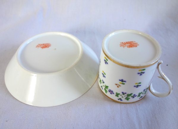 Manufacture du Duc d'Angouleme - pair of litron shaped coffee cups - 18th century - signed