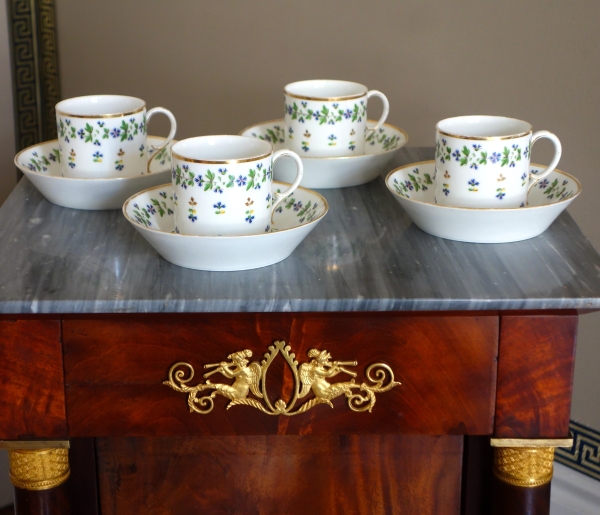 Manufacture du Duc d'Angouleme - pair of litron shaped coffee cups - 18th century - signed