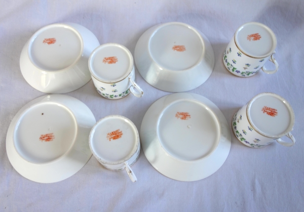 Manufacture du Duc d'Angouleme - pair of litron shaped coffee cups - 18th century - signed