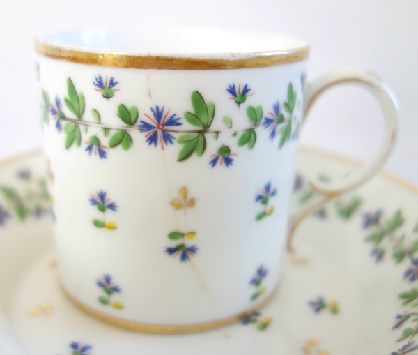 Manufacture du Duc d'Angouleme - pair of litron shaped coffee cups - 18th century - signed