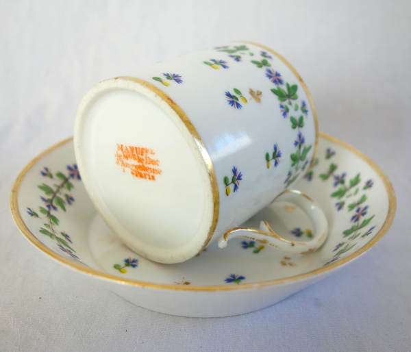 Manufacture du Duc d'Angouleme - pair of litron shaped coffee cups - 18th century - signed
