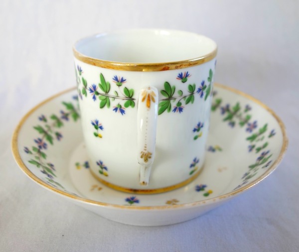 Manufacture du Duc d'Angouleme - pair of litron shaped coffee cups - 18th century - signed