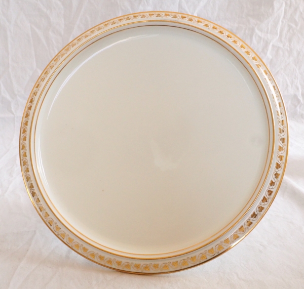 Manufacture de Sèvres, service des Princes : plat de présentation en porcelaine, couronne de Comte