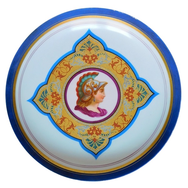 Large Paris Porcelain plate or dish - Minerva - France, mid 19th century - 27,6cm