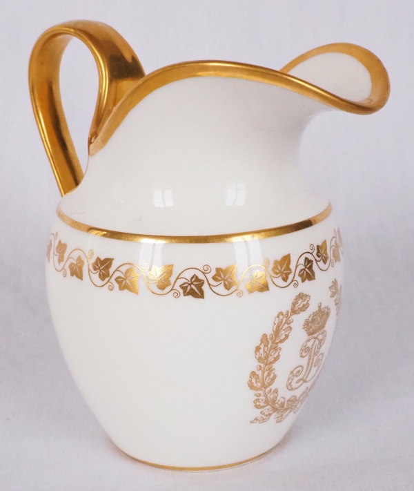 Sevres manufacture : porcelain milk jug from Louis Philippe royal residence Chateau de Bizy