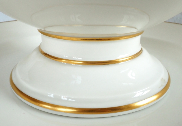 Nast : pot à oille / soupière d’époque Empire en porcelaine de Paris blanche et or