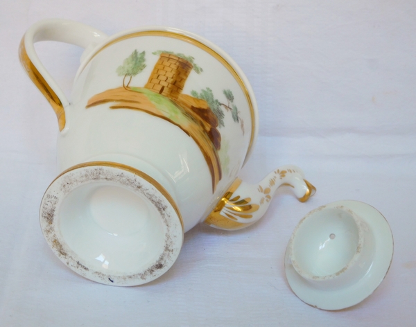 Empire Paris porcelain coffee set enhanced with fine gold, early 19th century, 15 pieces