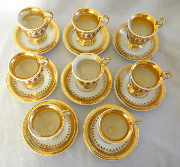 Empire Paris porcelain coffee set for 8 guests, Empire period, early 19th century - 12 pieces
