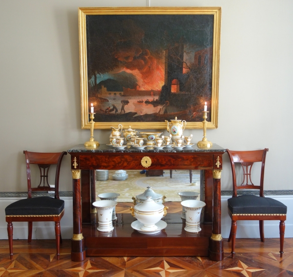 Empire Paris porcelain coffee set for 8 guests, Empire period, early 19th century - 12 pieces