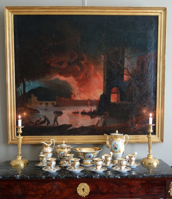 Empire Paris porcelain coffee set for 8 guests, Empire period, early 19th century - 12 pieces