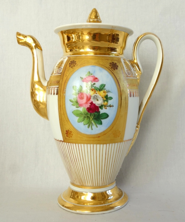 Empire Paris porcelain coffee set for 8 guests, Empire period, early 19th century - 12 pieces