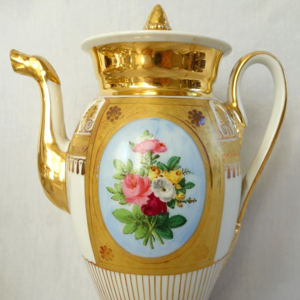 Empire Paris porcelain coffee set for 8 guests, Empire period, early 19th century - 12 pieces