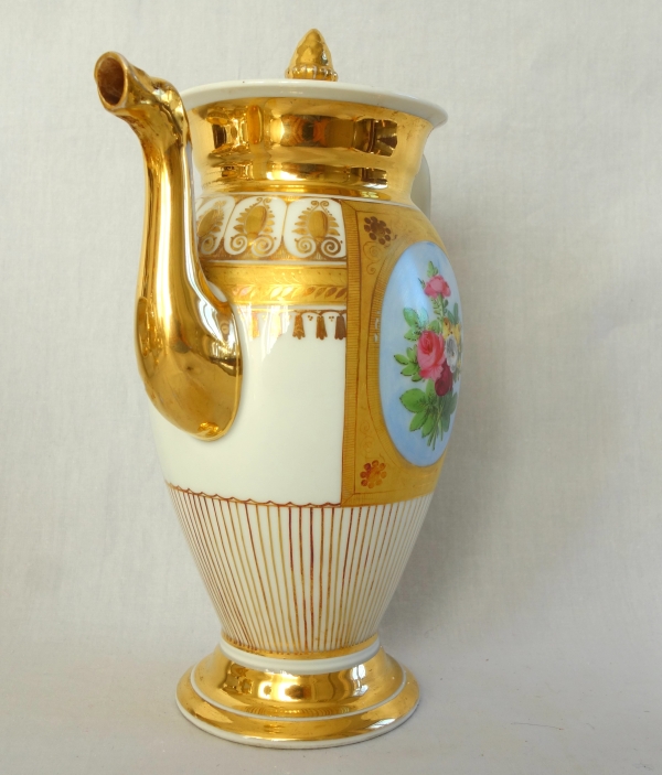 Empire Paris porcelain coffee set for 8 guests, Empire period, early 19th century - 12 pieces
