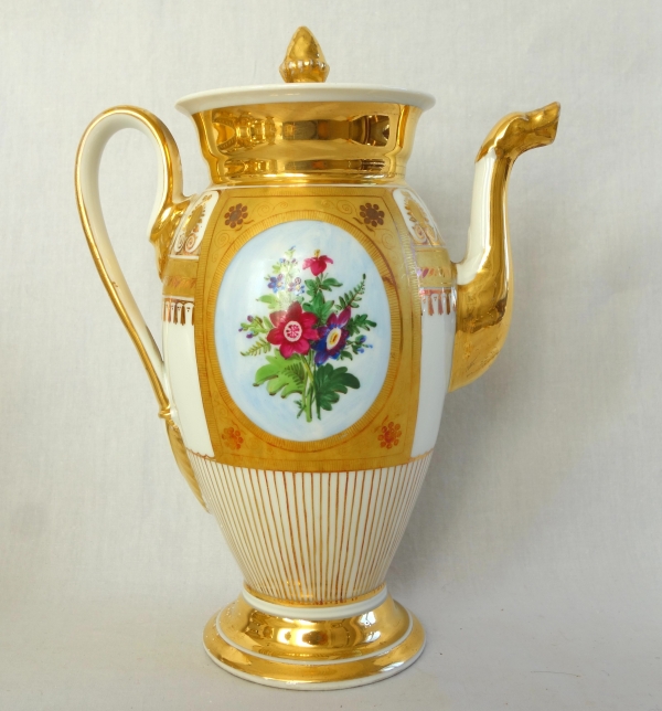 Empire Paris porcelain coffee set for 8 guests, Empire period, early 19th century - 12 pieces