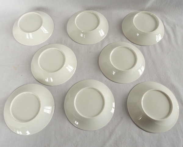 Service à café complet pour 8, porcelaine dorée et bleue, époque Empire Restauration - 11 pièces