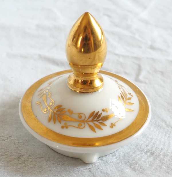 Nast : service à café d’époque Empire en porcelaine de Paris blanche et or - 12 personnes