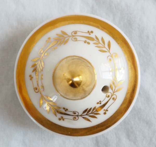 Nast : service à café d’époque Empire en porcelaine de Paris blanche et or - 12 personnes
