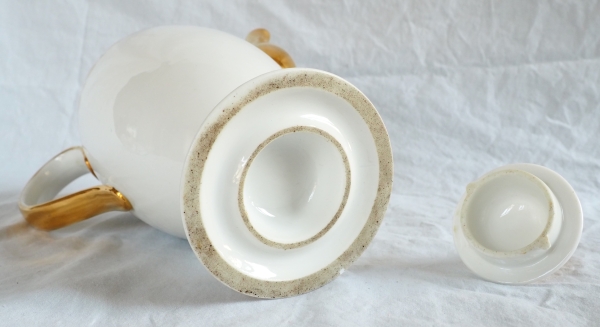 Nast : service à café d’époque Empire en porcelaine de Paris blanche et or - 12 personnes