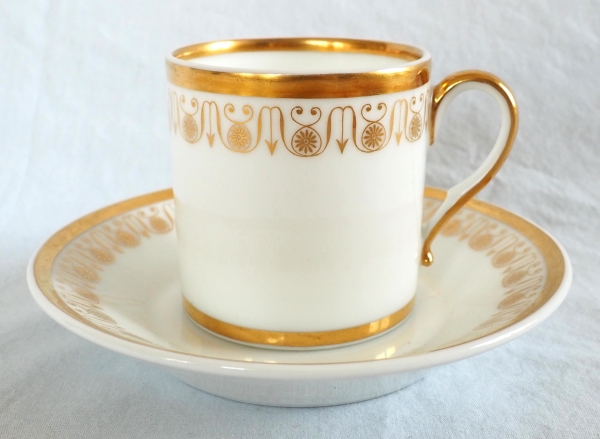 Nast : service à café d’époque Empire en porcelaine de Paris blanche et or - 12 personnes