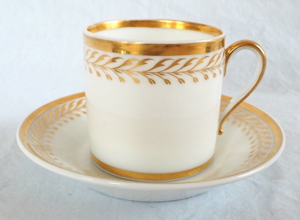 Nast : service à café d’époque Empire en porcelaine de Paris blanche et or - 12 personnes