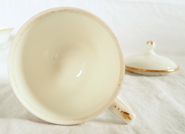 Nast : Empire porcelain creamware set enhanced with fine gold - early 19th century