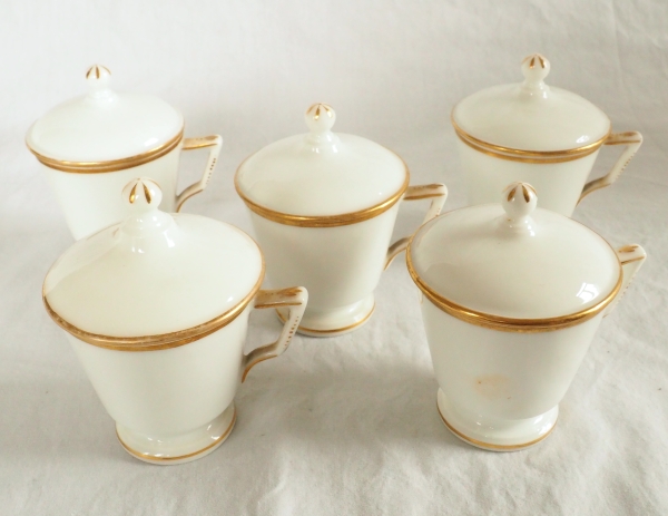 Nast : Empire porcelain creamware set enhanced with fine gold - early 19th century