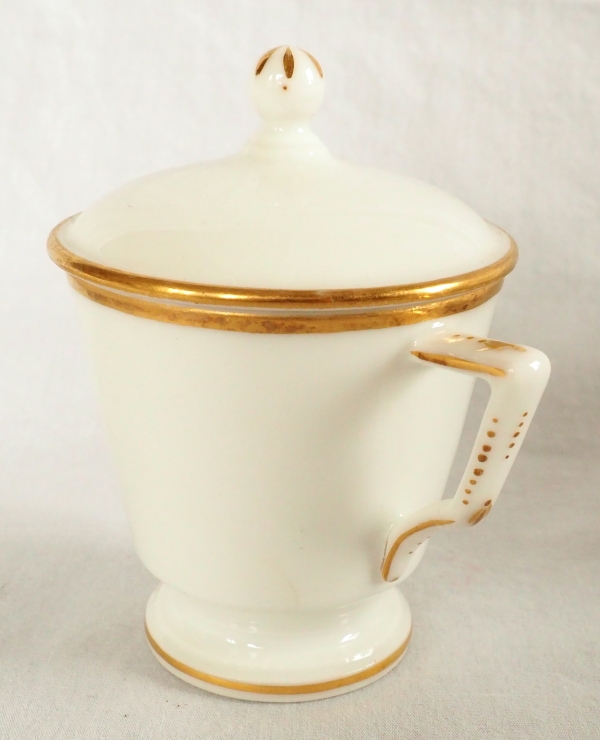 Nast : Empire porcelain creamware set enhanced with fine gold - early 19th century