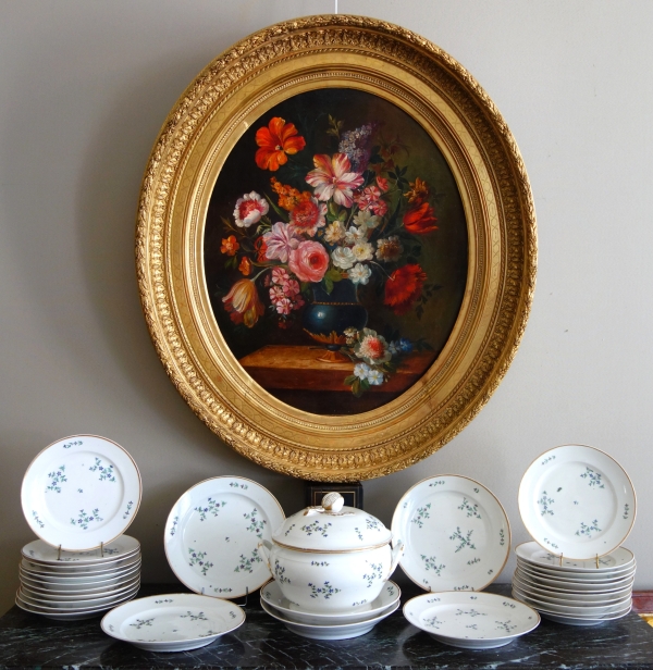 18th century Paris porcelain table set - 58 pieces