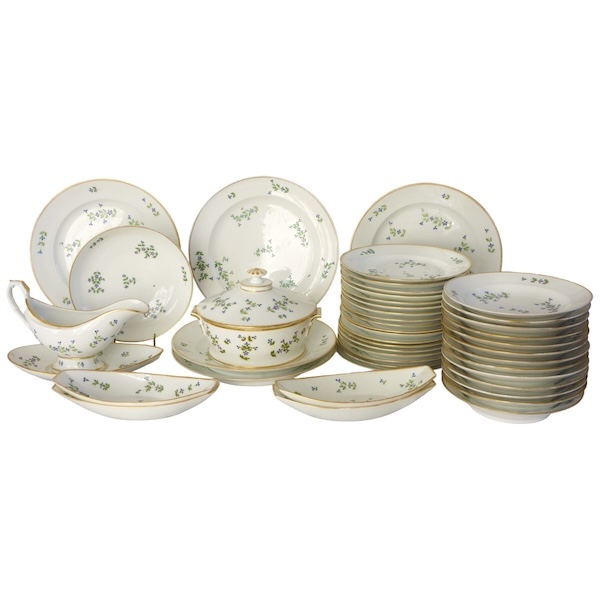 Dihl et Guerhard Manufacture : Louis XVI style table set - 43 pieces - Empire period