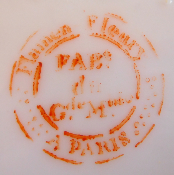 Flamen Fleury Manufacture : Empire Paris porcelain dessert set for 6 enhanced with fine gold