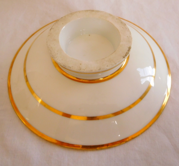 Flamen Fleury Manufacture : Empire Paris porcelain dessert set for 6 enhanced with fine gold