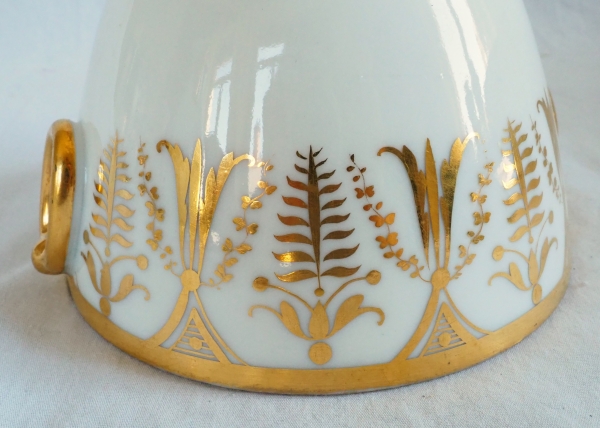 Empire Paris porcelain sugar pot attributed to Locre Manufacture